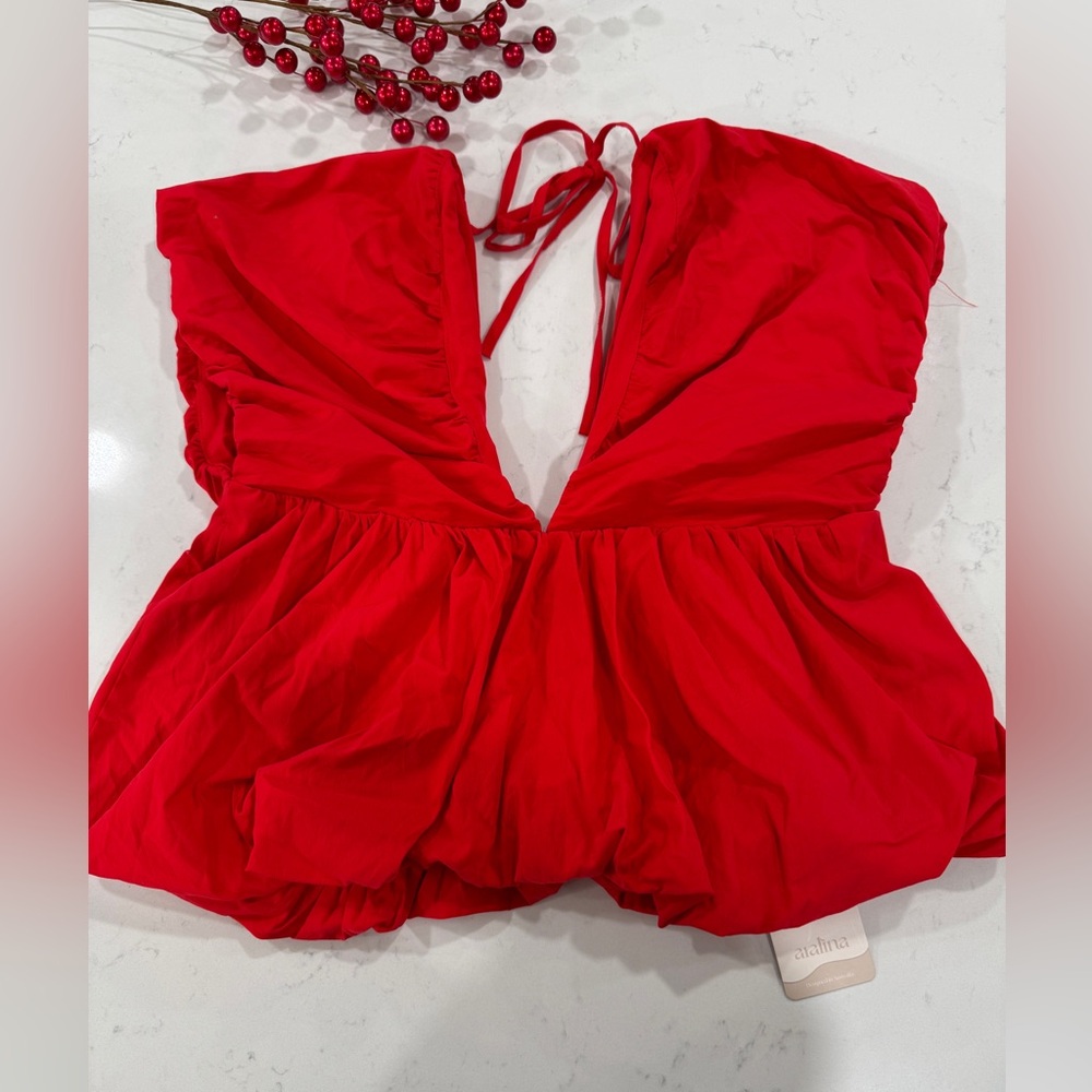 Red Sleeveless Blouse